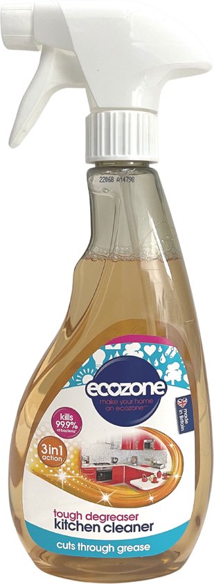 Ecozone Keukenreiniger en Ontvetter - Allesreiniger - Allesreiniger Spray - Keuken Spray - Vegan - Anti Bacteria - Ecologische formule