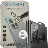 Metalen Camera Lens Protector Voor Samsung Galaxy Note20 Ultra Aluminium Camera Cover Frame Zwart - 2STUKS