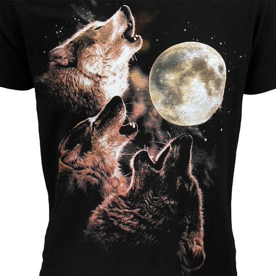 Foto: Wolvenroedel huilen bij volle maan t shirt offici le merchandise l