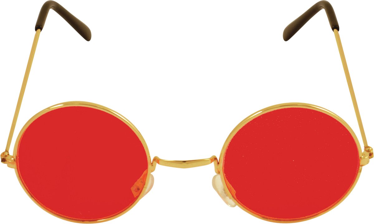 Flower power - rouge - lunettes de soleil - lunettes rondes - hippie - fête  | bol.com