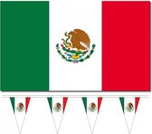 Bellatio Decorations - Vlaggen versiering - Mexico - Vlag 90 x 150 cm en vlaggenlijn 5m