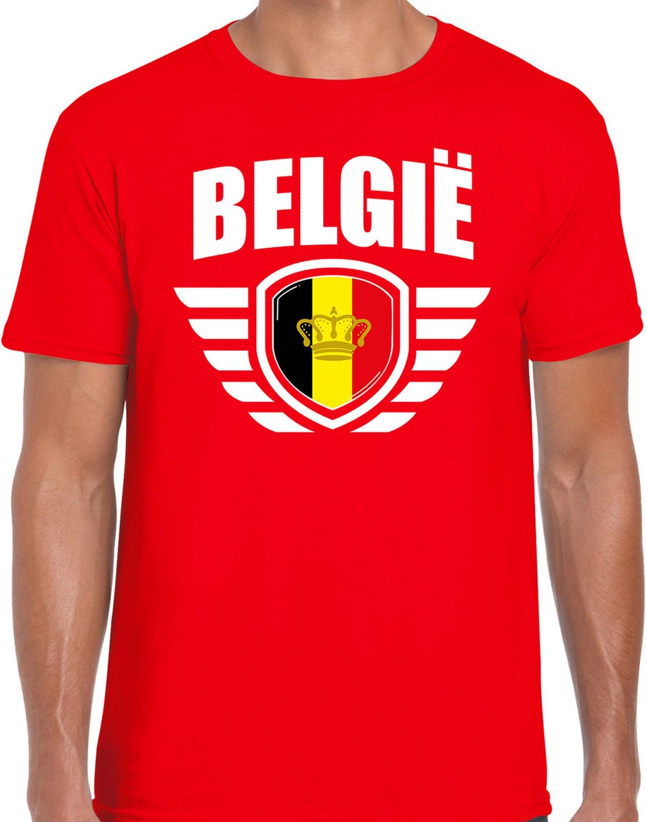 Belgie landen / voetbal t-shirt - rood - heren - voetbal liefhebber M