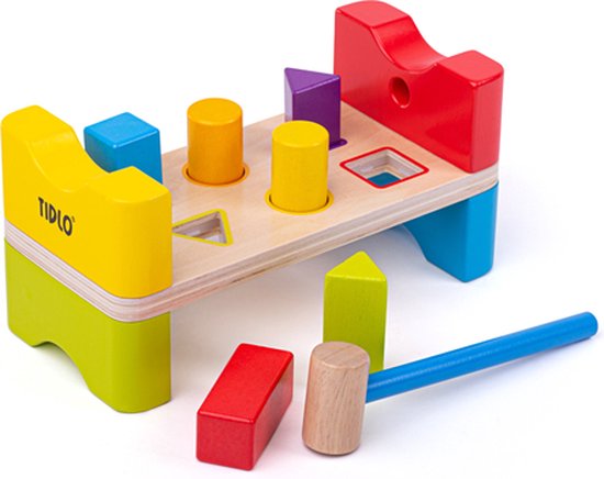 Tidlo jouet pour tout-petit banc de marteau en bois | bol.com