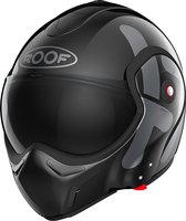 ROOF - RO9 BOXXER TWIN BLACK GLANS - Maat S - Systeemhelmen - Scooter helm - Motorhelm - Wit Zwart - ECE 22.05 goedgekeurd