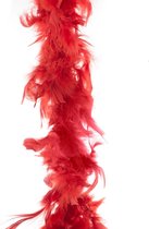 Boa kerstslinger veren - rood - 200 cm - kerstversiering