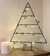Janse® Metalen Kerstboom - Kerstdecoratie met haken - Kunstkerstboom van metaal - Zwart