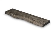 Wandplank Hout Zwevend 60x20 cm - Incl. Bevestigingsmateriaal – Smoke - Boomstam Muurplank – Boekenplank