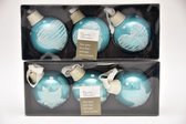 Oneiro's luxe doos á 3 glasbal 7cm turquoise deco 2ass - kerstbal - luxe verpakking – kerstcollectie – kerstdecoratie – kerstboomhanger – kerstversiering