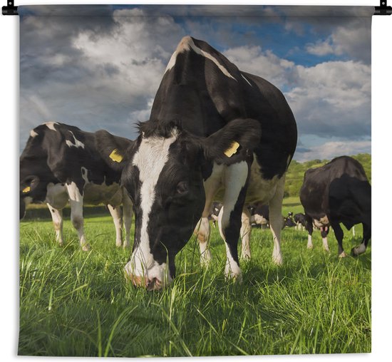 Tapisserie - Tapisserie - Vaches - Animaux - Herbe - Pâturage - Ferme - 180x180 cm - Tapisserie