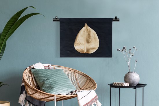 Tapisserie - Tapisserie - Feuilles - Zwart et or - Goud - Or - Luxe - 60x45 cm - Tapisserie