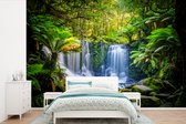 Behang jongenskamer - Fotobehang Jungle - Waterval - Australië - Planten - Natuur - Breedte 420 cm x hoogte 280 cm - Kinderbehang