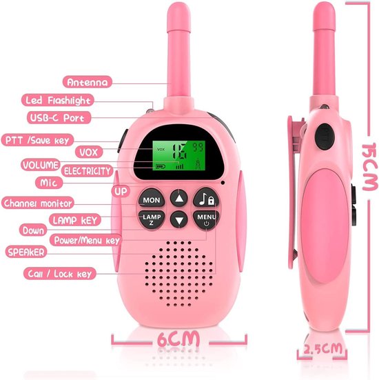 Video Walkie Talkies Voor Kinderen - Oplaadbare Set Met Videogesprek, 400m Bereik - Speelgoed 3-12 Jaar