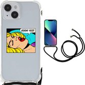 Anti Shock Bumper Case Geschikt voor iPhone 14 Plus Smartphone hoesje met doorzichtige rand Popart Oh Yes