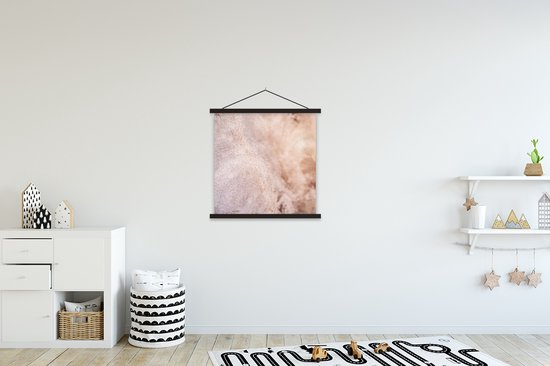 Posterhanger incl. Poster 60x60 cm - Schoolplaat - Pampasgras - Structuur - Planten - Natuur - Textielposter - Zwarte latten