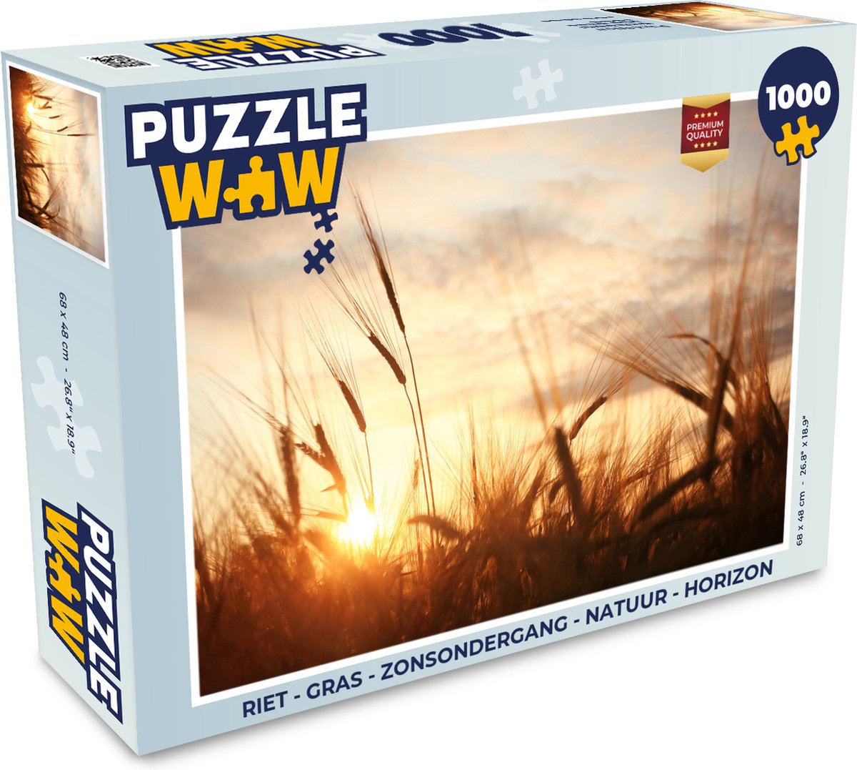 Puzzel Riet - Gras - Zonsondergang - Natuur - Horizon - Legpuzzel - Puzzel 1000 stukjes volwassenen