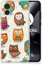Telefoontas Motorola Edge 30 Neo Telefoonhoesje Super als Cadeautjes voor Meisjes Vrolijke Uilen