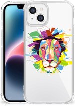 GSM Hoesje Geschikt voor Apple iPhone 14 Plus Leuk TPU Back Cover met transparante rand Lion Color