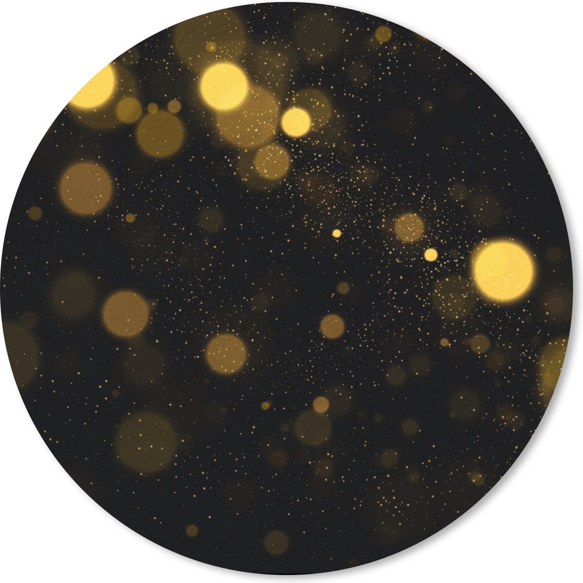 Muismat rond 40x40 cm - Mousepad Goud - Abstract - Luxe - Zwart - Ronde muismatten