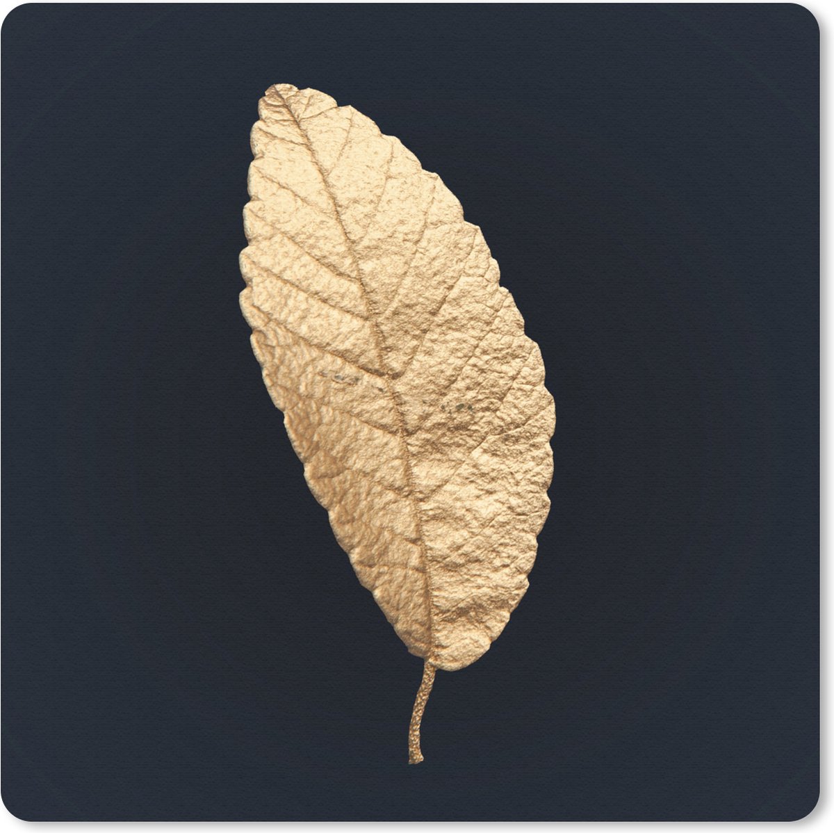 Muismat 30x30 cm - Mousepad Black en gold - Bladeren - Zwart - Planten - Luxe - Muismatten