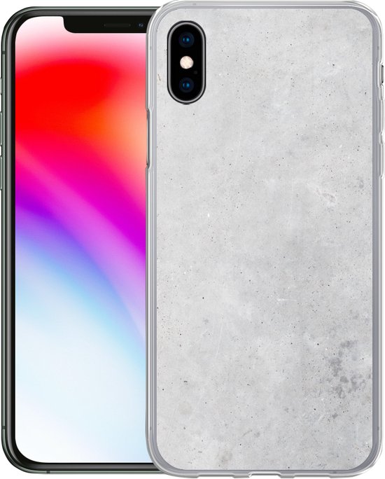 Coque iPhone Xs - Intempéries - Béton - Structures - Vintage - Industriel - Grijs - Coque de téléphone en Siliconen