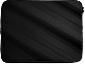 Laptophoes 17 inch - Zwart - Grijs - Design - Textuur - Laptop sleeve - Binnenmaat 42,5x30 cm - Zwarte achterkant
