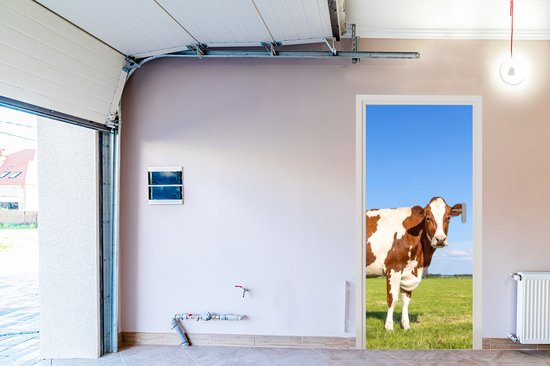 Sticker de porte Vaches - Ferme - Herbe - Nature - Animaux - 75x205 cm - Poster de porte