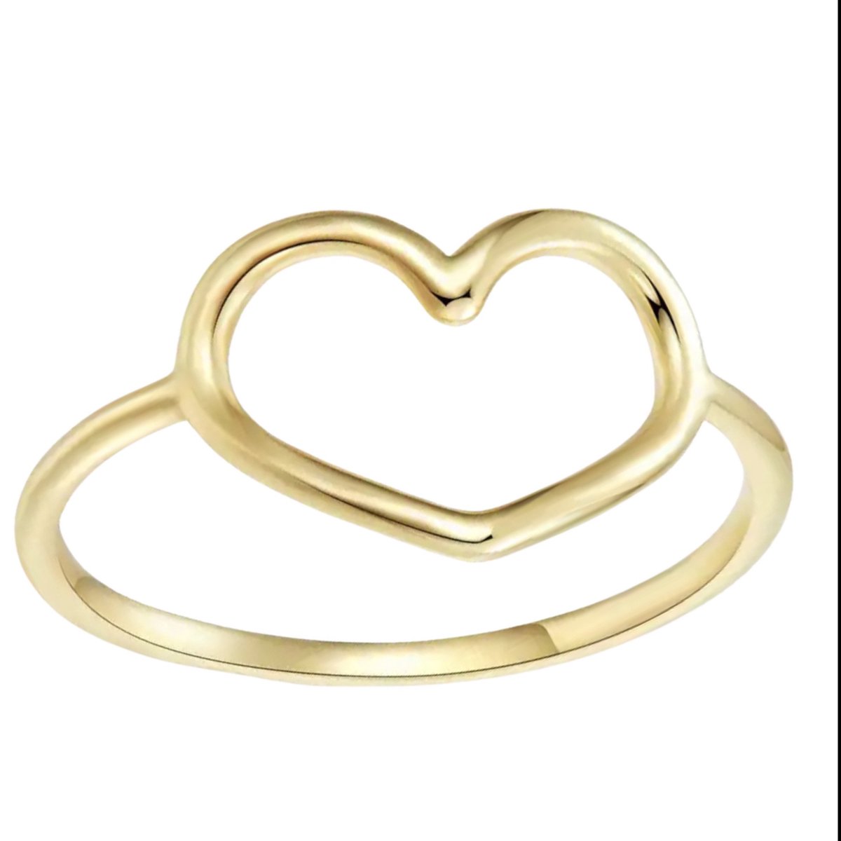 Tracelet - Zilveren Ringen - Hart ring | Gold color silver | 925 Sterling Zilver - 925 Keurmerk Stempel - 925 Zilver Certificaat - In Leuke Cadeauverpakking