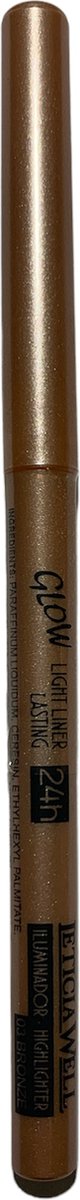 Leticia Well – GLOW Light Liner - Highlighter potlood, draaibaar / Automatic Highlighter Pencil – 03 Bronze - 1 stuks