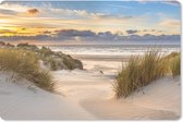 Muismat - Mousepad - Strand - Duin - Gras - Zonsondergang - Zee - 27x18 cm - Muismatten