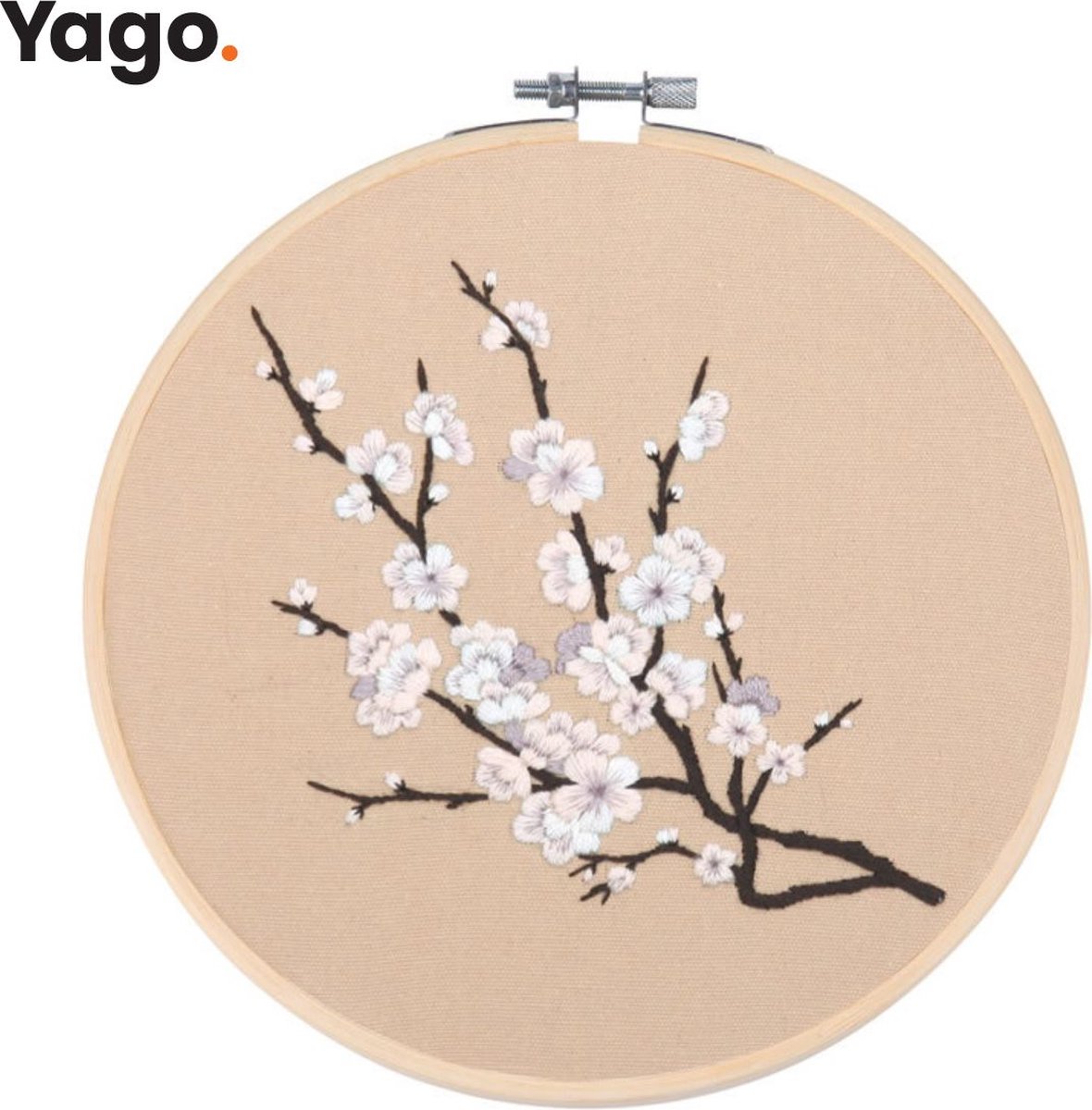 Yago Witte Bloesem - Borduurpakket | Starterskit | Alles inbegrepen | Patroon | Borduurring | Borduurgaren | Voor volwassen | Creatief | Hobby | Borduren | Ontstressen | Borduurset