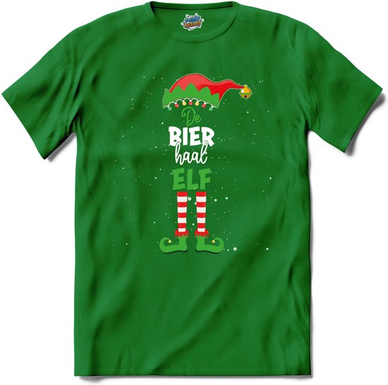 Foute kersttrui - Bier haal kerstelf - T-Shirt - Heren - Kelly Groen