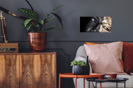 Affiche Femme - Or - Zwart - Peinture - Luxe - 40x20 cm