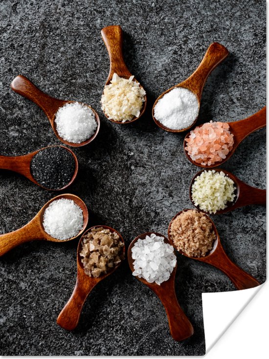 Poster Cuillère - Herbes - Épices - Cuisine - Industriel - 30x40 cm