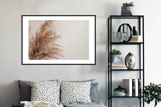 Cadre photo avec affiche - Herbe - Plantes - Nature - Herbe de la pampa - 120x80 cm - Cadre pour affiche - Décorations de Noël de Noël pour l'intérieur - Noël