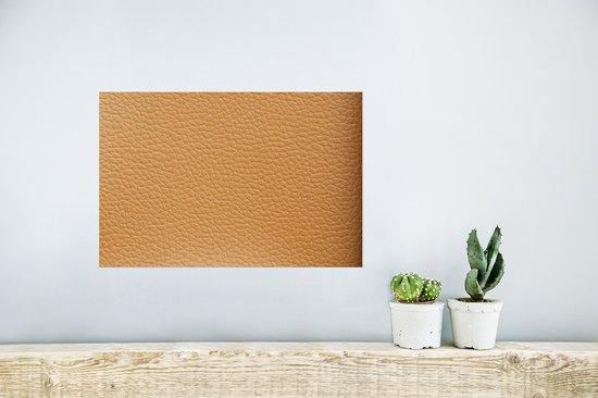 Poster 30x20 cm - Leer - Structuur - Lederlook - Oranje - Posters - Kamer decoratie - Wanddecoratie woonkamer - Muurdecoratie slaapkamer - Kerstversiering - Kerstdecoratie voor binnen - Kerstmis