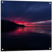 WallClassics - Tuinposter – Roze Lucht boven Zee - 80x80 cm Foto op Tuinposter  (wanddecoratie voor buiten en binnen)