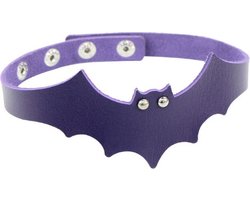 Bdsm collar purple - 1 stuk - imitatieleder - verstelbaar - ca. 38 cm