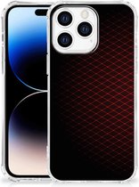 Smartphone hoesje Geschikt voor Apple iPhone 14 Pro Max Smartphone Hoesje met foto met transparante rand Geruit Rood