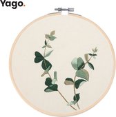 Yago 2 Decoratie Stelen met Blaadjes - Borduurpakket | Starterskit | Alles inbegrepen | Patroon | Borduurring | Borduurgaren | Voor volwassen | Punch needle | Creatief | Hobby | Borduren | Ontstressen | Borduurset