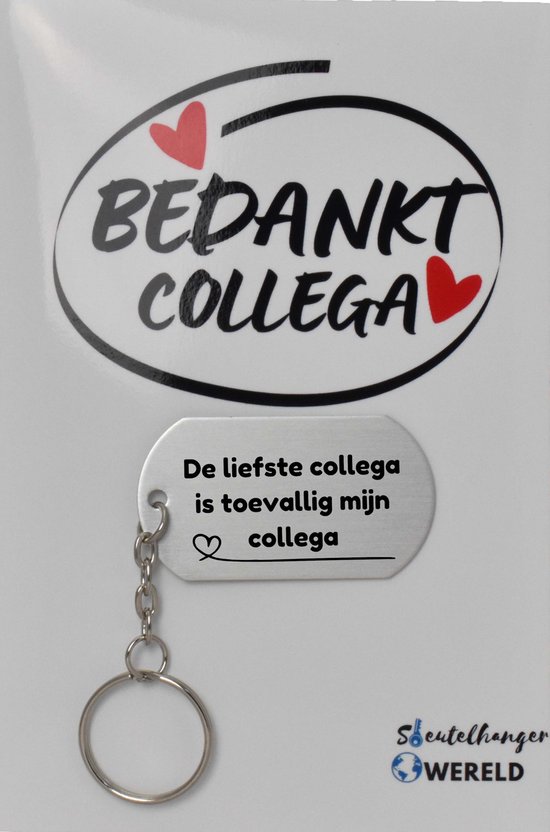 De liefste collega is toevallig mijn collega Sleutelhanger inclusief kaart - collega cadeau - collega - welkom cadeau - afscheid - Leuk kado voor je collega om te geven - 2.9 x 5.4CM