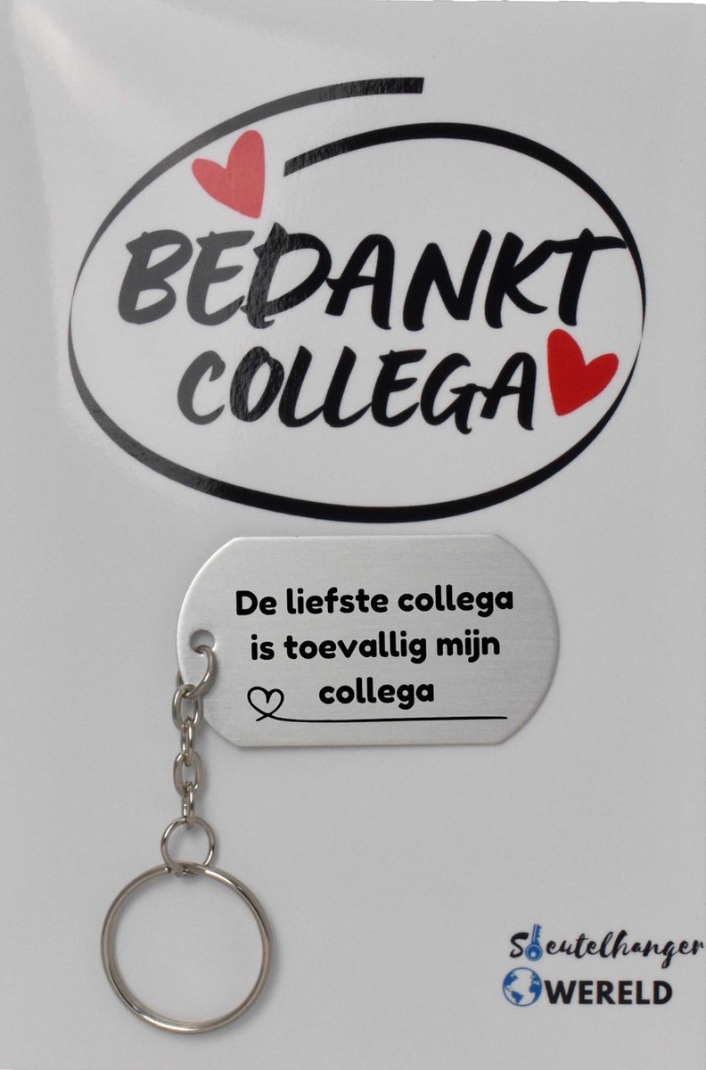 De liefste collega is toevallig mijn collega Sleutelhanger inclusief kaart - collega cadeau - collega - welkom cadeau - afscheid - Leuk kado voor je collega om te geven - 2.9 x 5.4CM