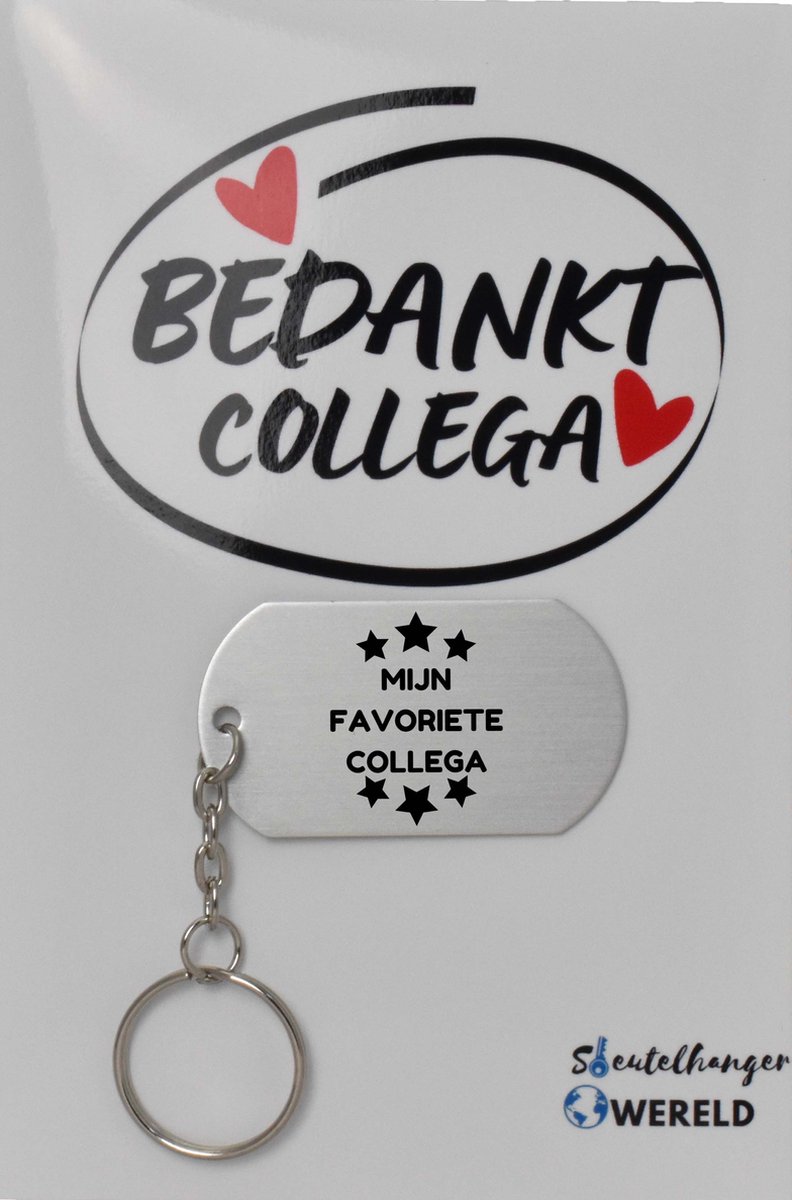Mijn favoriete collega Sleutelhanger inclusief kaart - collega cadeau - collega - Leuk kado voor je collega om te geven - 2.9 x 5.4CM