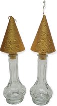 Bougies de sapin de Noël dorées Gusta pour chandelier 2 pièces 10 cm