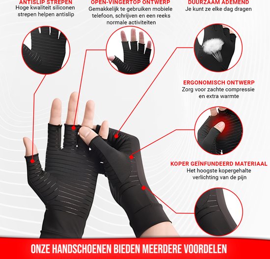 Gants de compression pour rhumatismes avec couche antidérapante et bout des  doigts... | bol.com