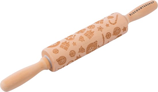 Rouleau à Pâtisserie en Bois Antiadhésif, 2 Pièces de Rouleau à Pâte avec 3 Pièces de