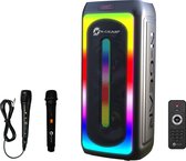 N-GEAR LGP Juke 808 - Draadloze Bluetooth Party Speaker - Karaoke Set - 2 Microfoons - Discoverlichting