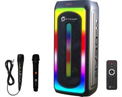 N-GEAR LGP Juke 808 - Bluetooth Speaker - Karaoke Set - Party Box met 2 Microfoons - Zwart