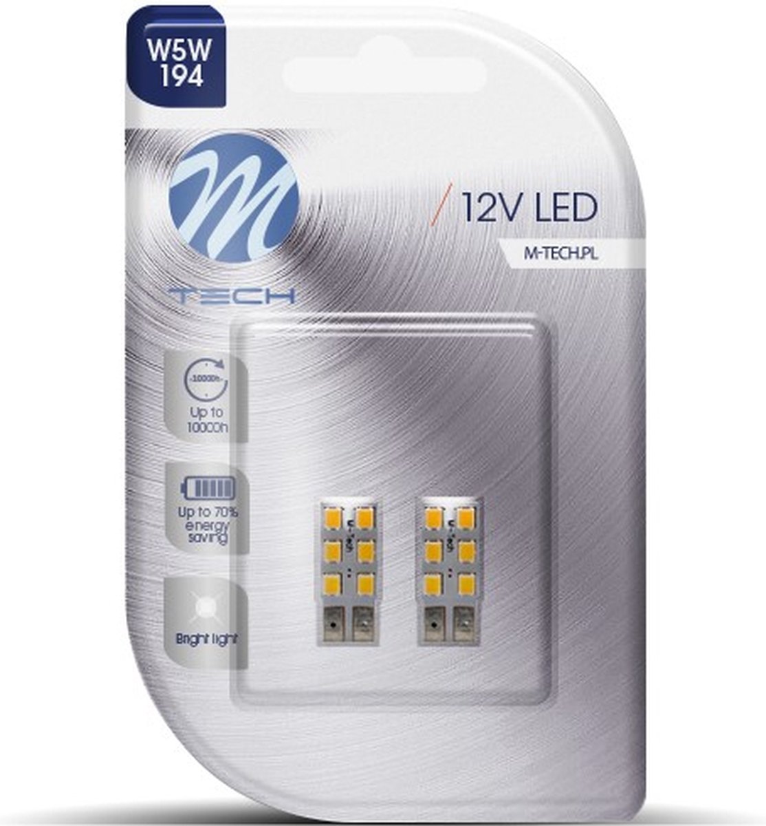 M-Tech LED W5W 12V - Basic 6x Led diode - Wit - Set