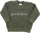Sweater voor kind - Grand Frère - Groen - Maat 98 - Big Brother - Ik word grote broer - Familie uitbreiding - Boy - Zwangerschapsaankondiging - Zwanger - Pregnant - Pregnancy announcement