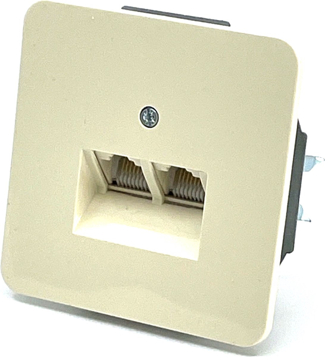 PEHA Standaard - RJ-45 wandcontactdoos - 2 voudig - Inbouw - Crème